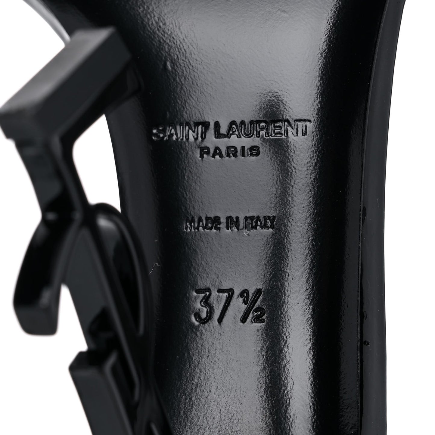 Patent Calfskin Opyum 110 Sandals 37.5 Black