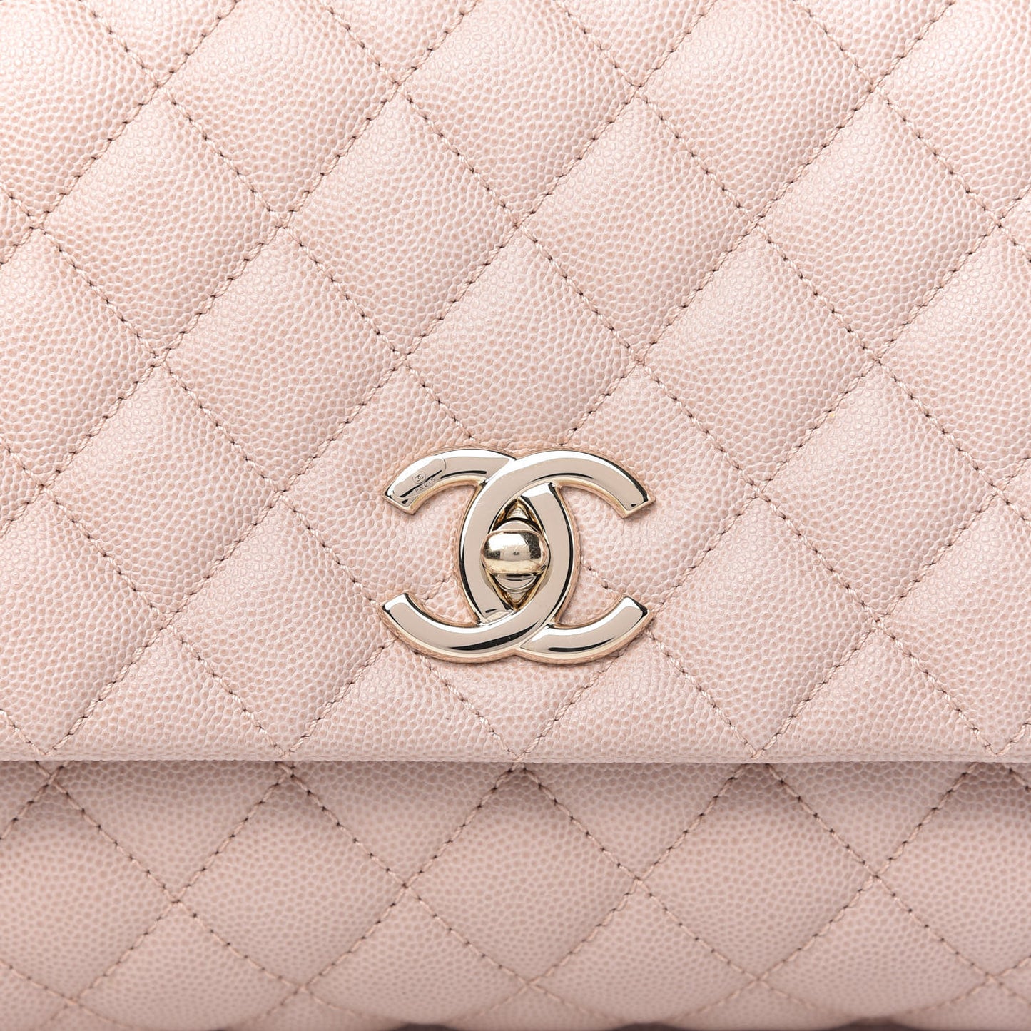 Caviar Quilted Small Coco Handle Flap Light Pink