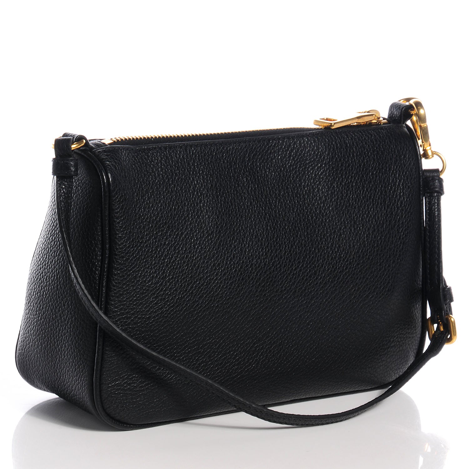 Prada Vitello Daino Pochette Bag Black 2 of 12