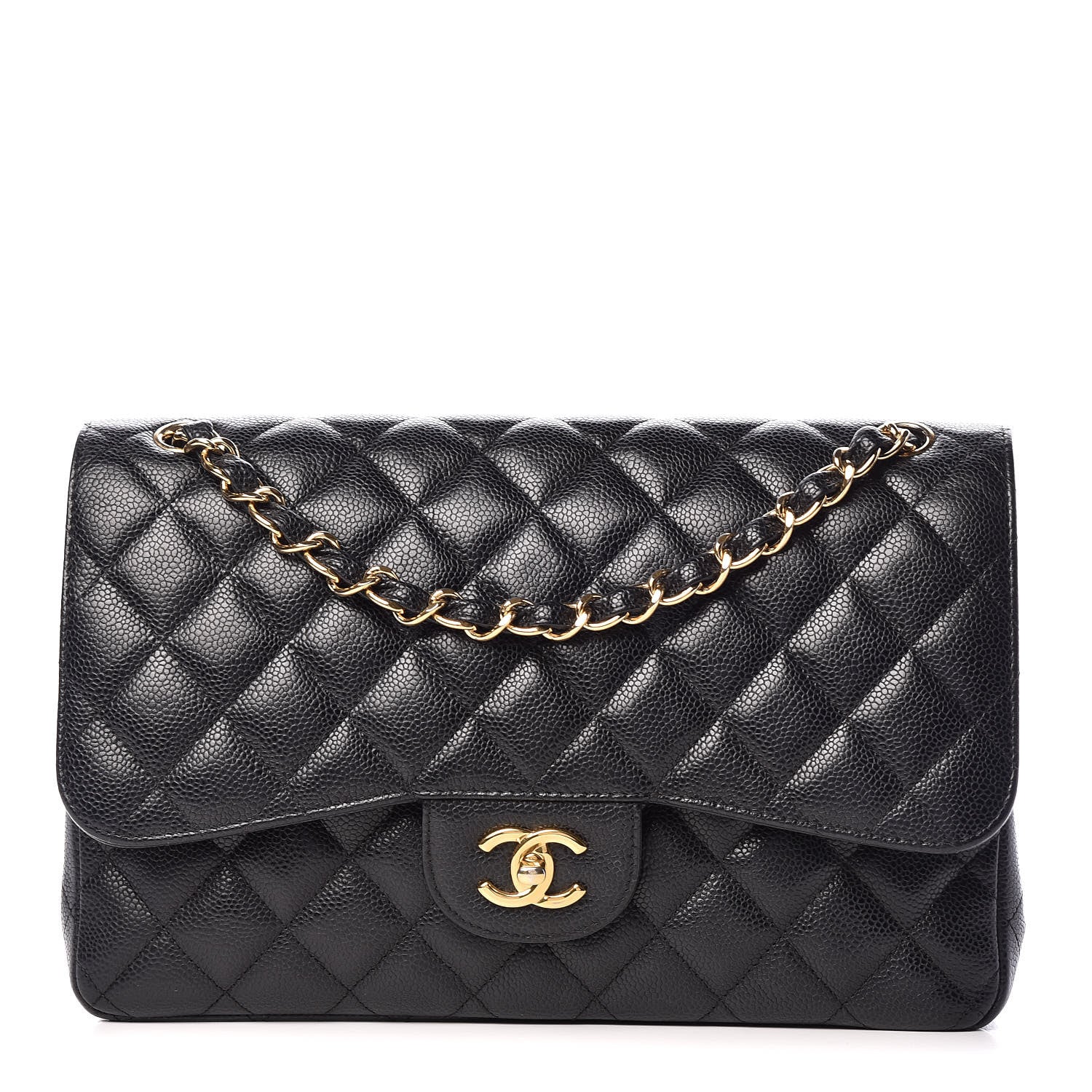 Chanel Caviar Quilted Jumbo Double Flap Black 1 of 10