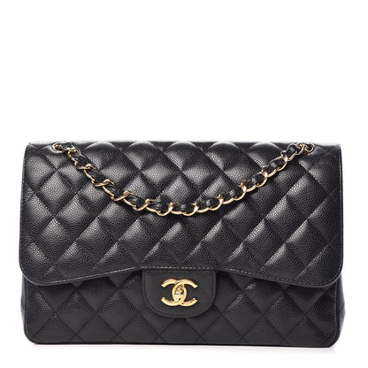 Chanel Caviar Quilted Jumbo Double Flap Black 1 of 10