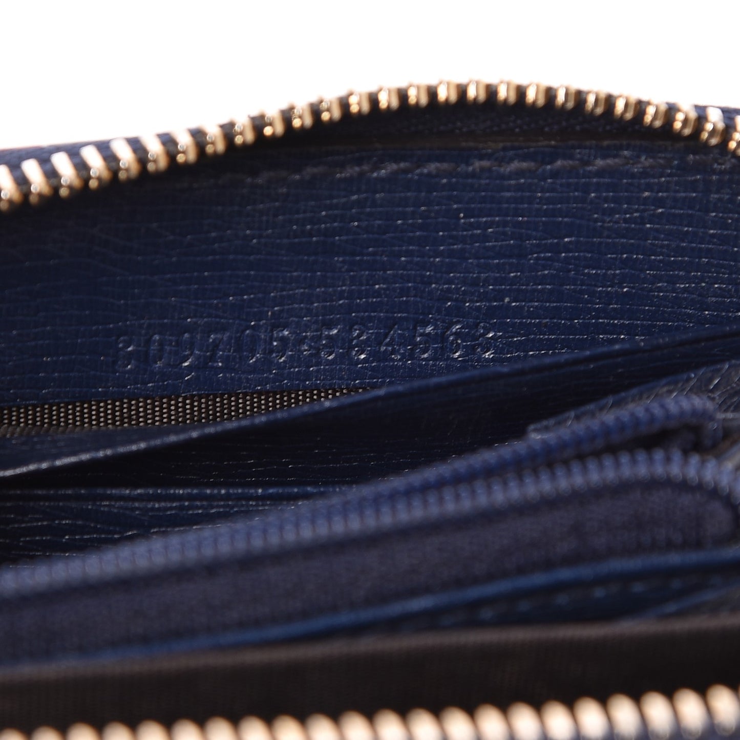 Calfskin Heartbeat Print Zip Around Wallet Blue