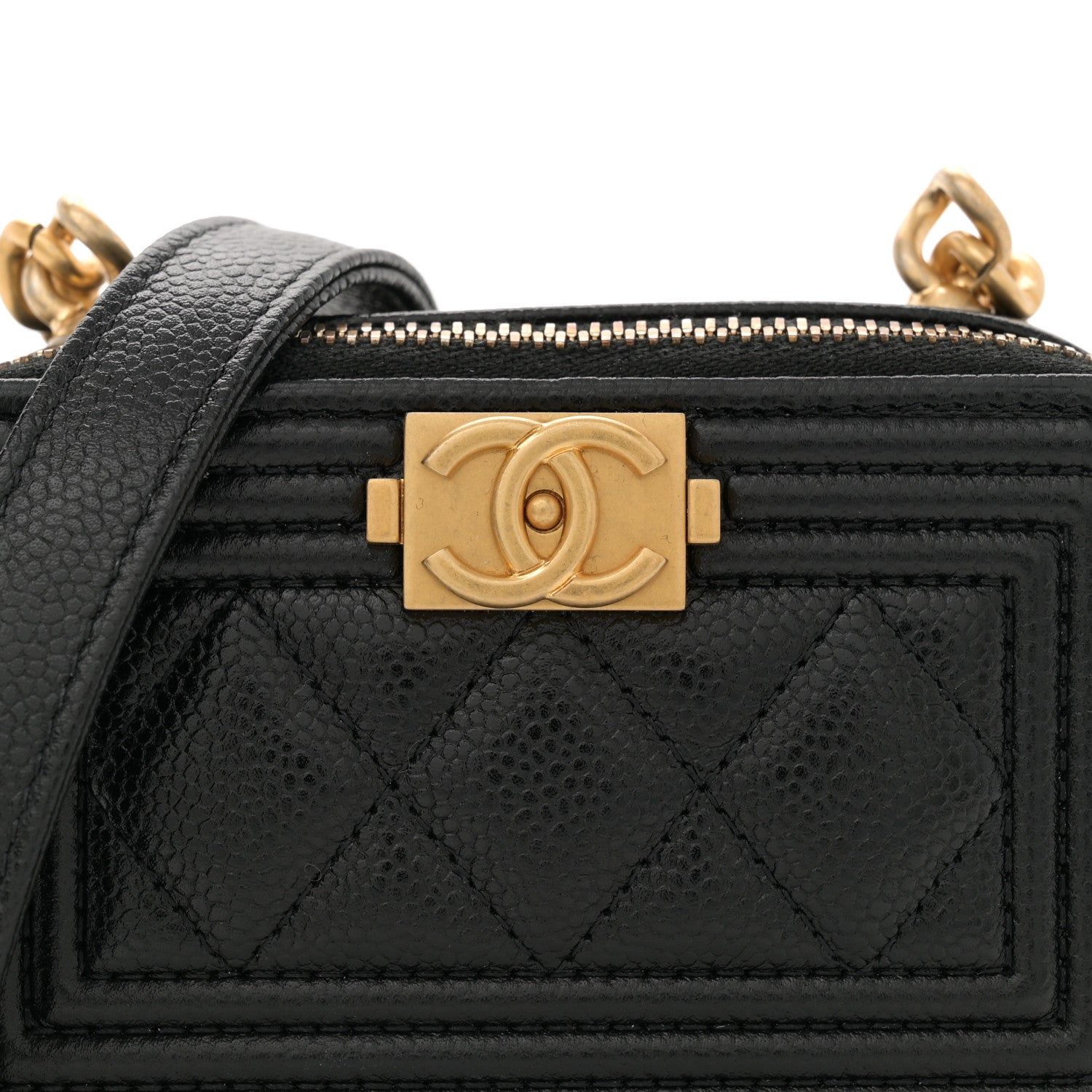 Chanel Caviar Quilted Mini Boy Clutch With Chain Black 8 of 10