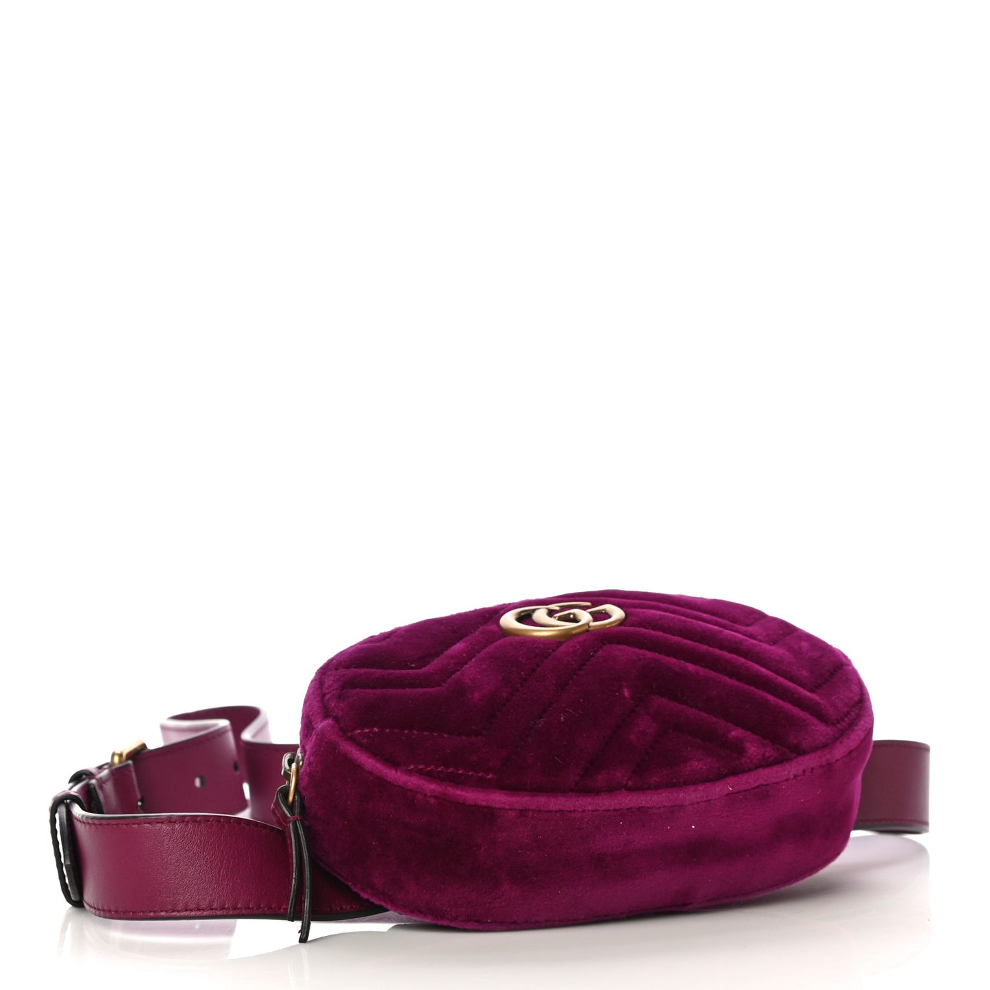 Velvet Matelasse GG Marmont Belt Bag 95 38 Fuchsia Violet Cyclamen
