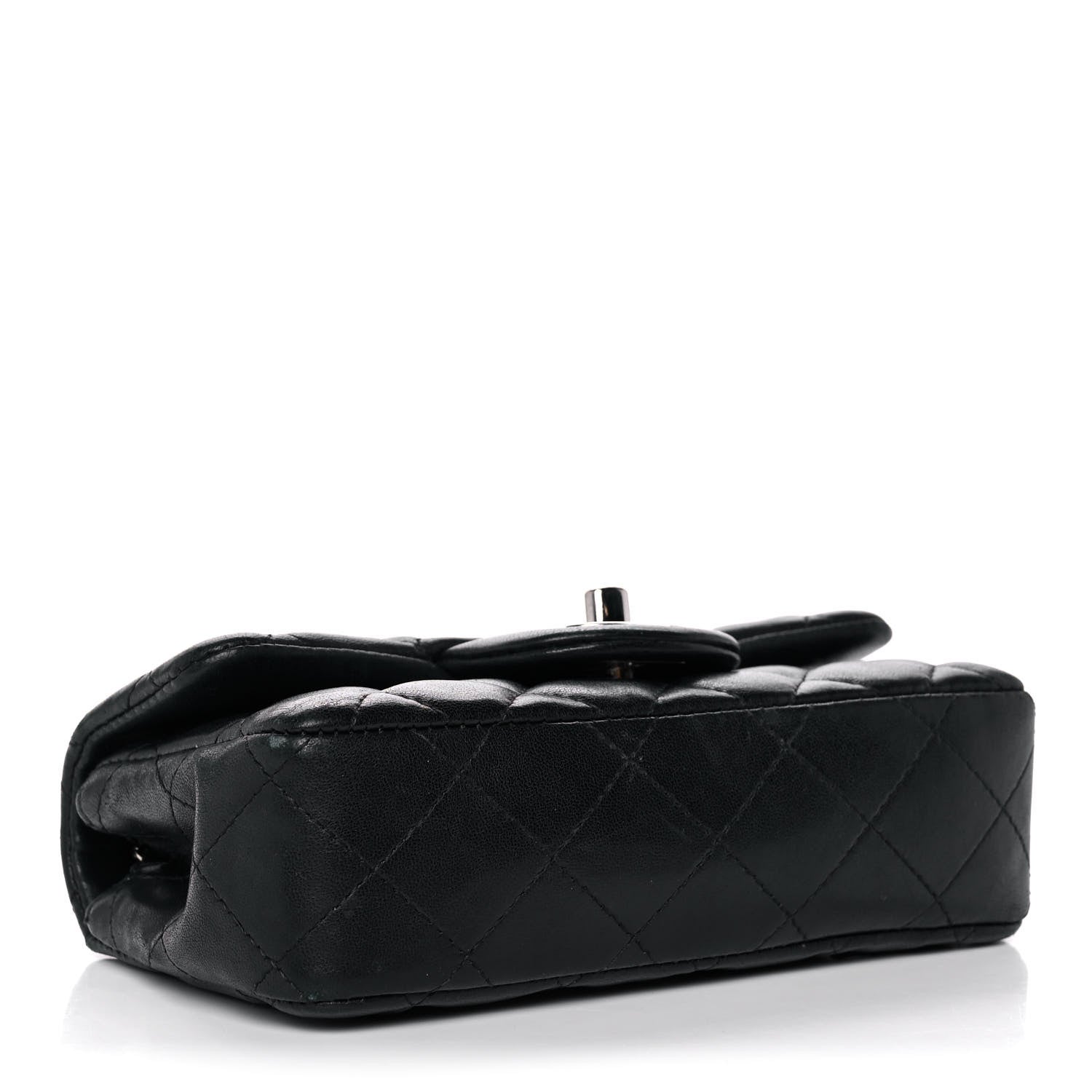 Chanel Lambskin Quilted Extra Mini Rectangular Flap Black 4 of 11