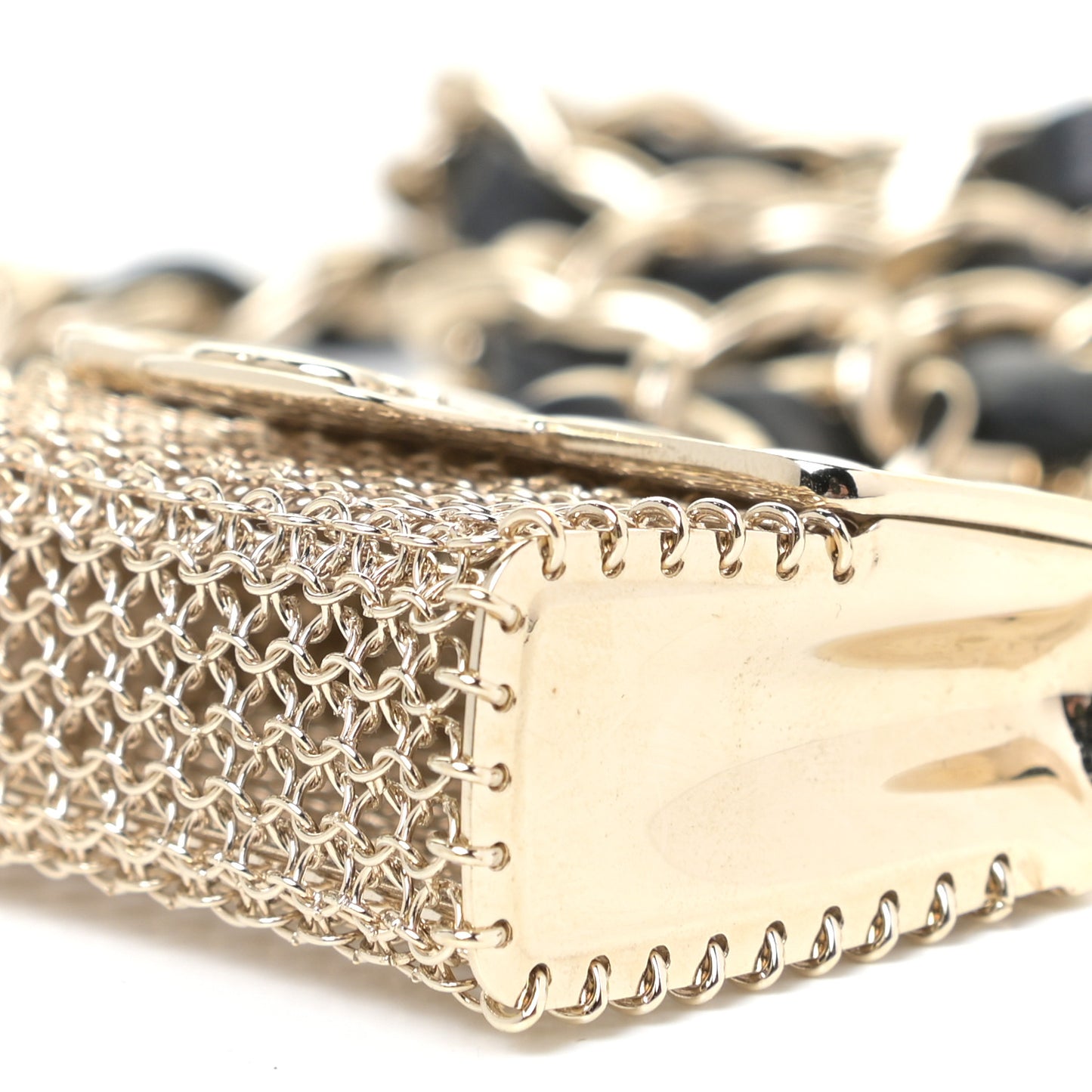 Lambskin Chain CC Flap Bag Belt Black Gold