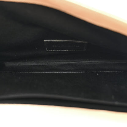 Saint Laurent Grain De Poudre Matelasse Chevron Monogram Envelope Clutch Dark Beige 5 of 9