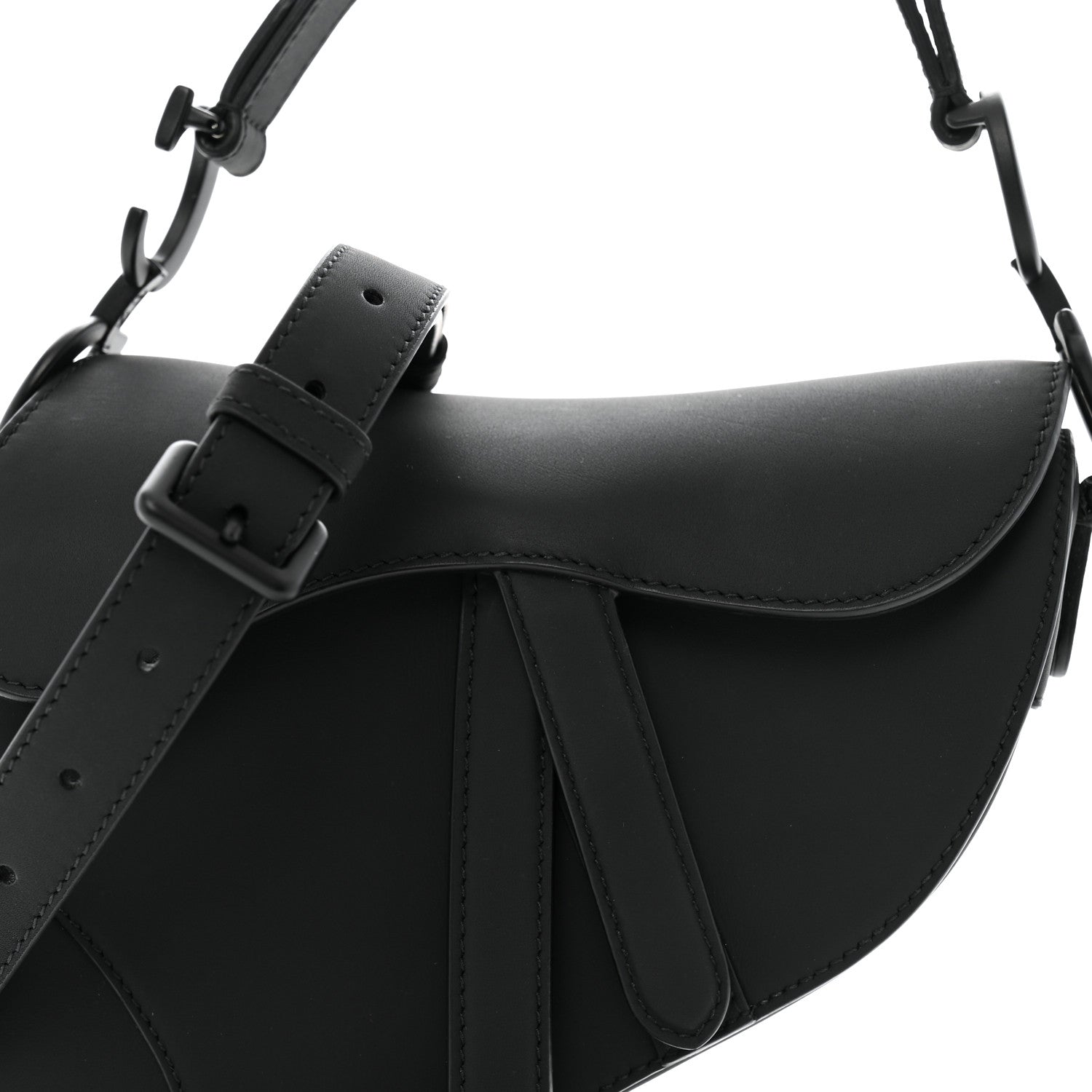 Christian Dior Ultra Matte Calfskin Mini Saddle Bag With Strap Black 8 of 13