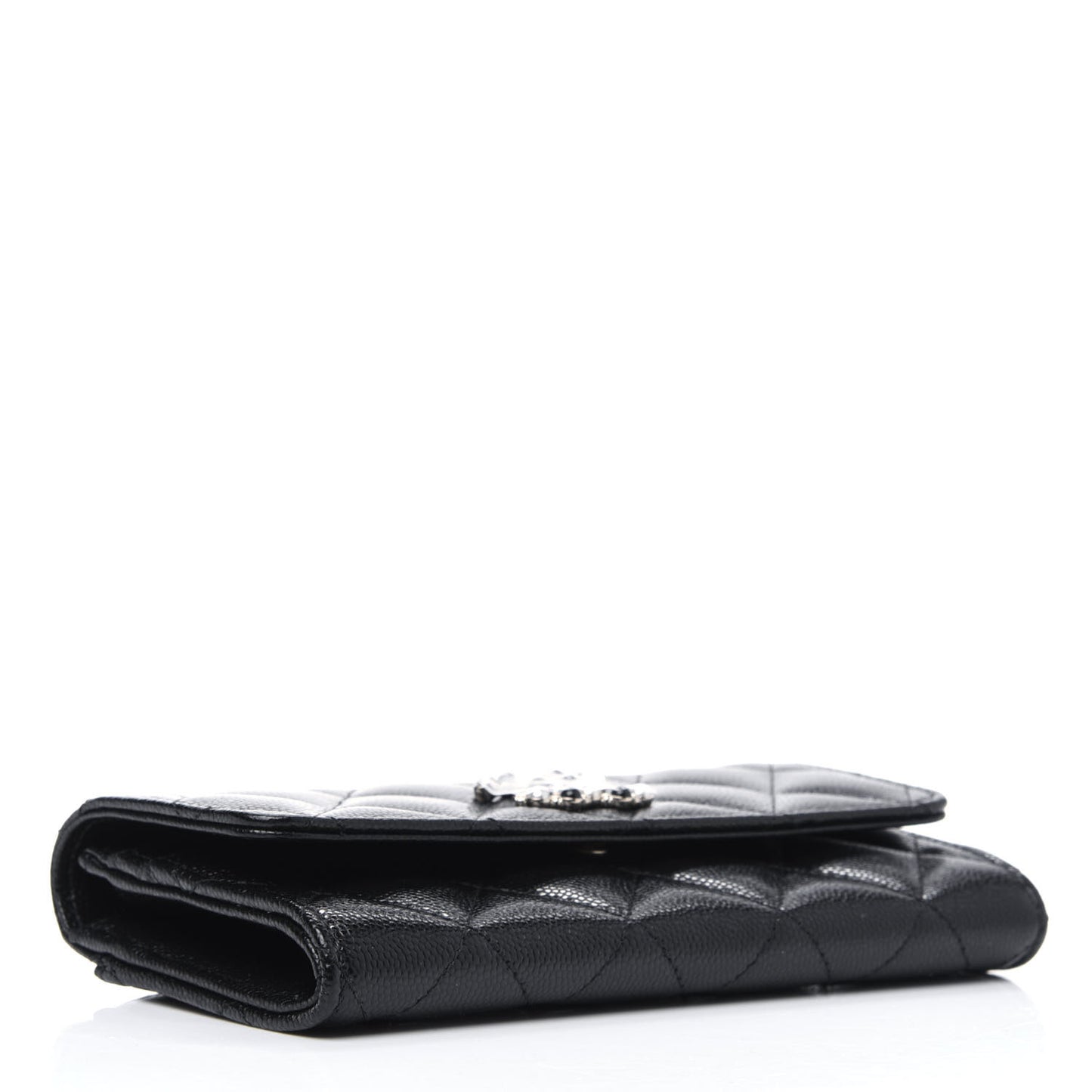 Caviar Quilted Pearl Coco Candy Wallet Black