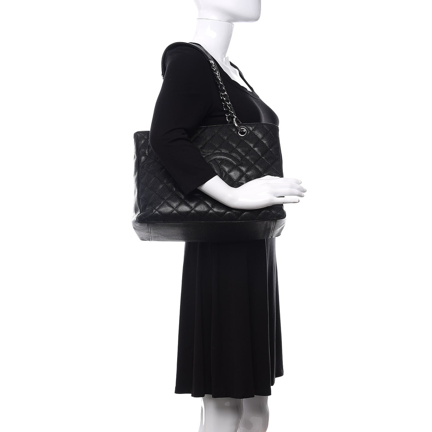 Chanel Caviar Quilted Grand Shopping Tote GST Black 3 of 21