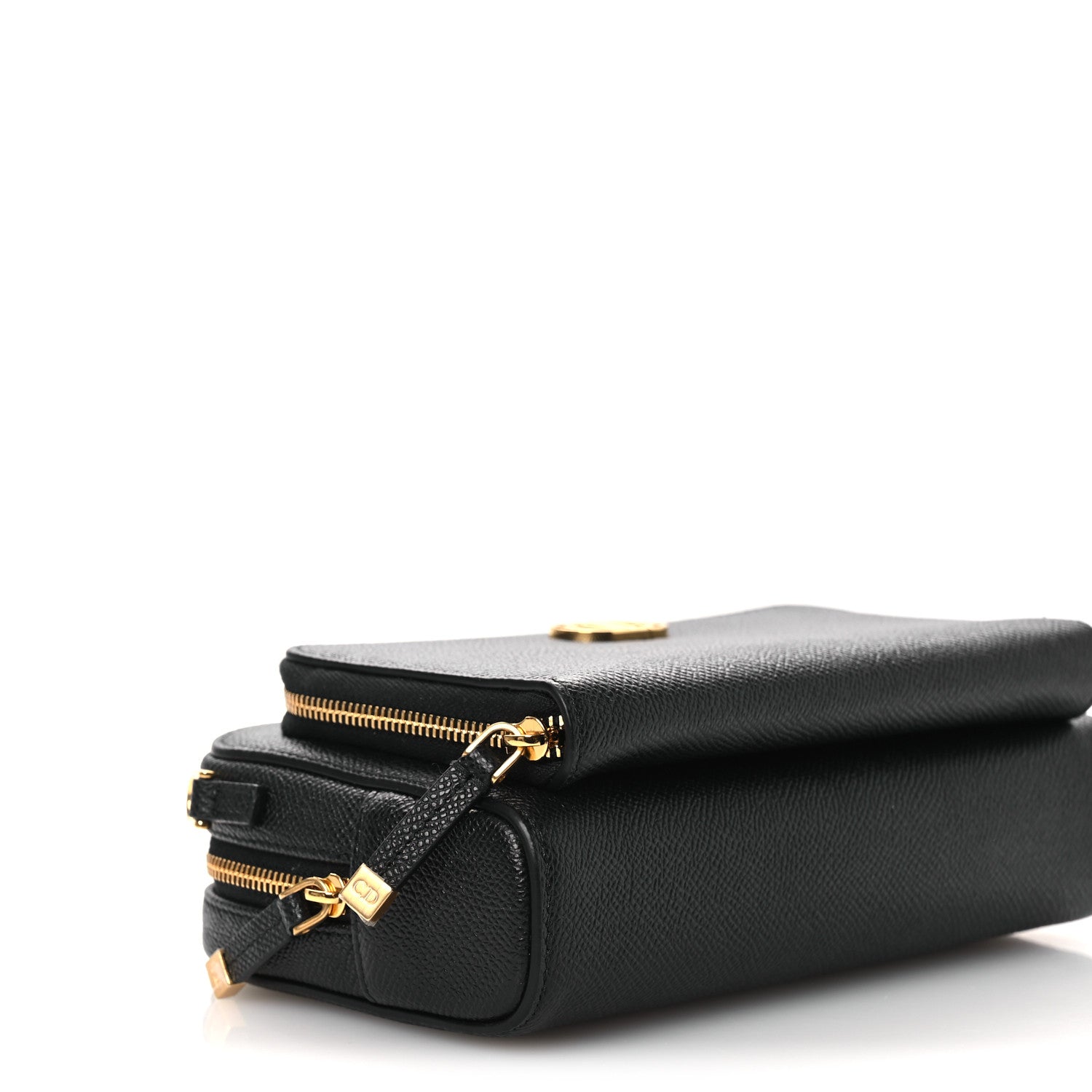 Christian Dior Grained Calfskin Caro Double Pouch Black 9 of 11