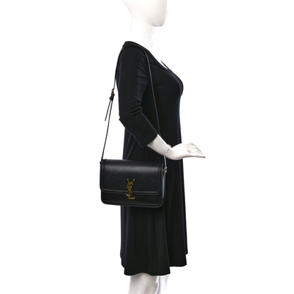 Saint Laurent Box Calfskin Monogram Medium Solferino Satchel Black 2 of 12