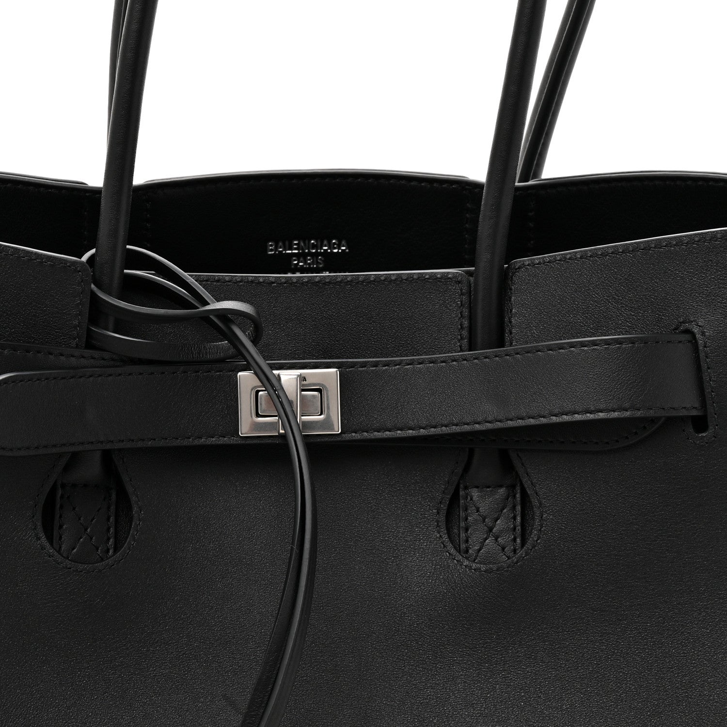 Balenciaga Smooth Calfskin Medium Bel Air Carry All Bag Black 8 of 10