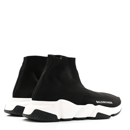 Balenciaga Neoprene Knit Womens Speed Sneakers 37 Black White 4 of 15