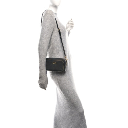 Christian Dior Grained Calfskin Caro Double Pouch Black 2 of 11