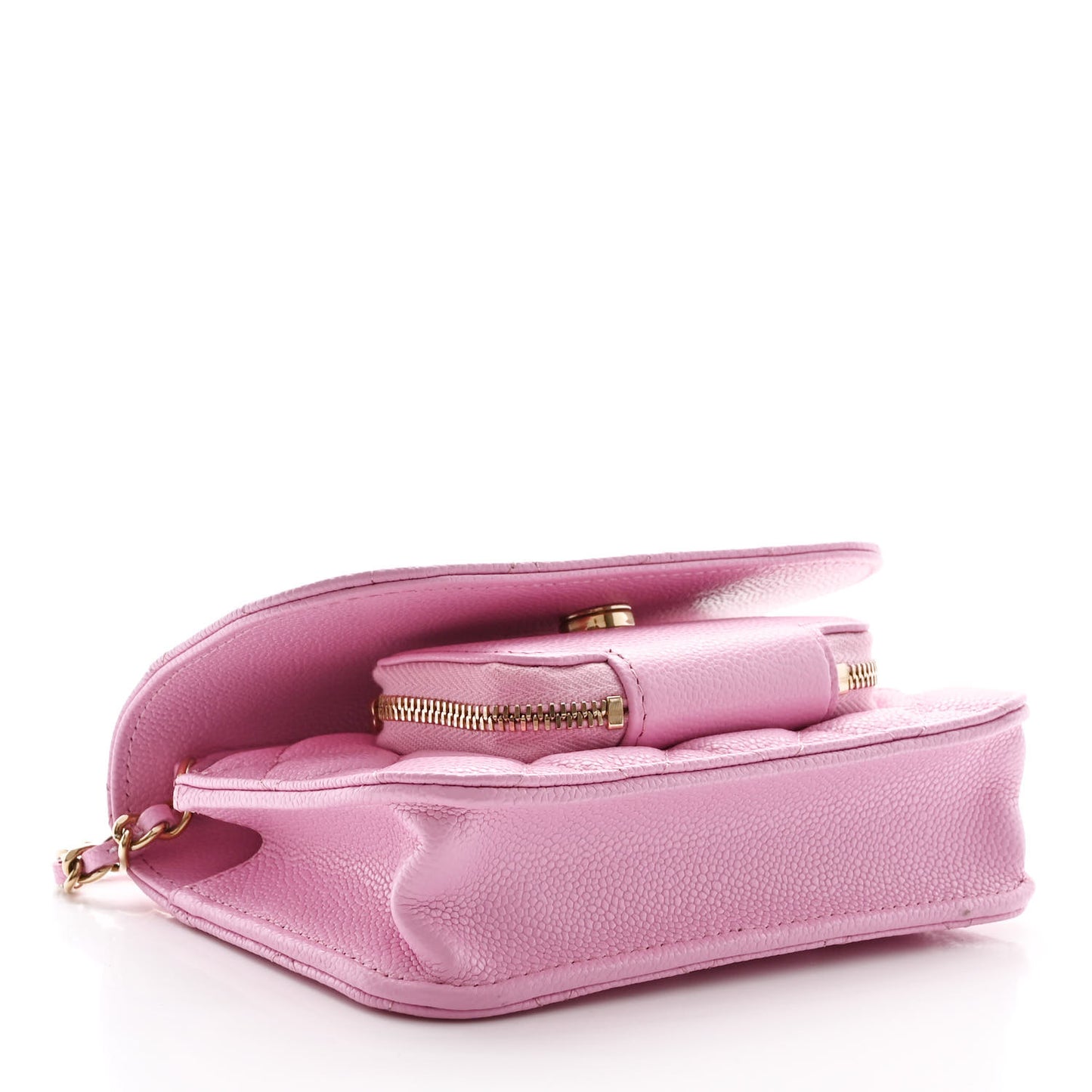 Caviar Quilted Business Affinity Clutch With Chain Flap Lilac