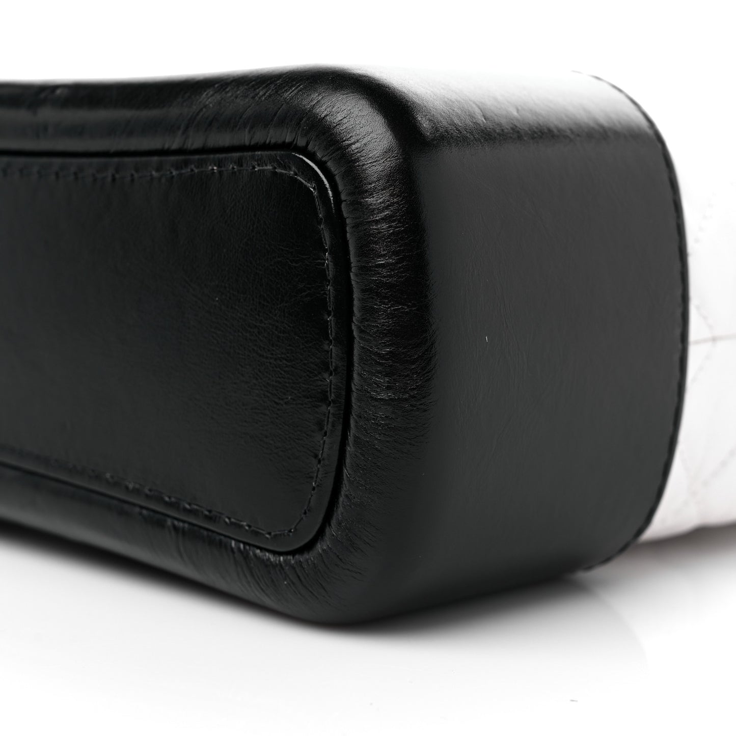 Aged Calfskin Quilted Medium Gabrielle Hobo Black White