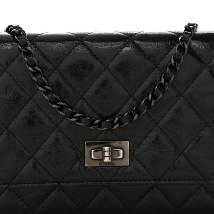 Chanel Glazed Aged Calfskin Reissue Wallet On Chain WOC Black 9 of 13