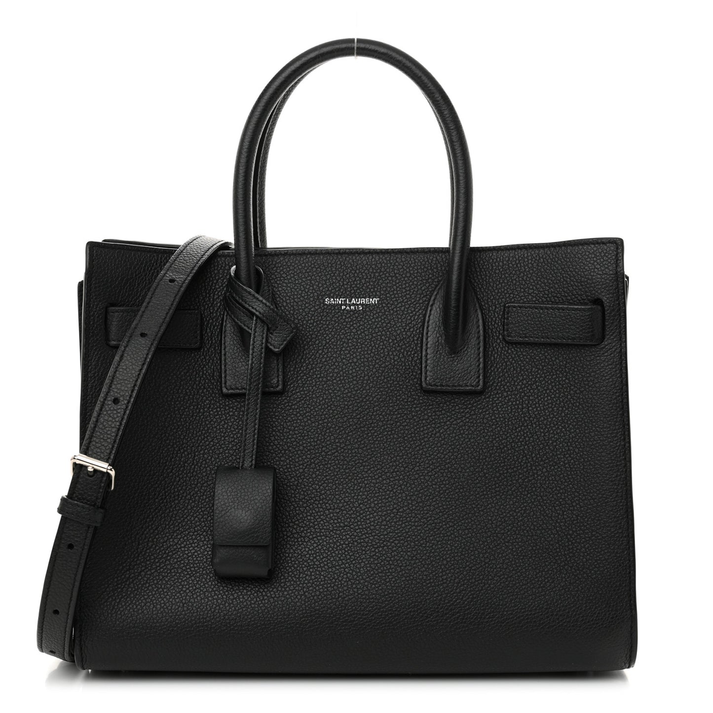 Grained Calfskin Baby Sac De Jour Black