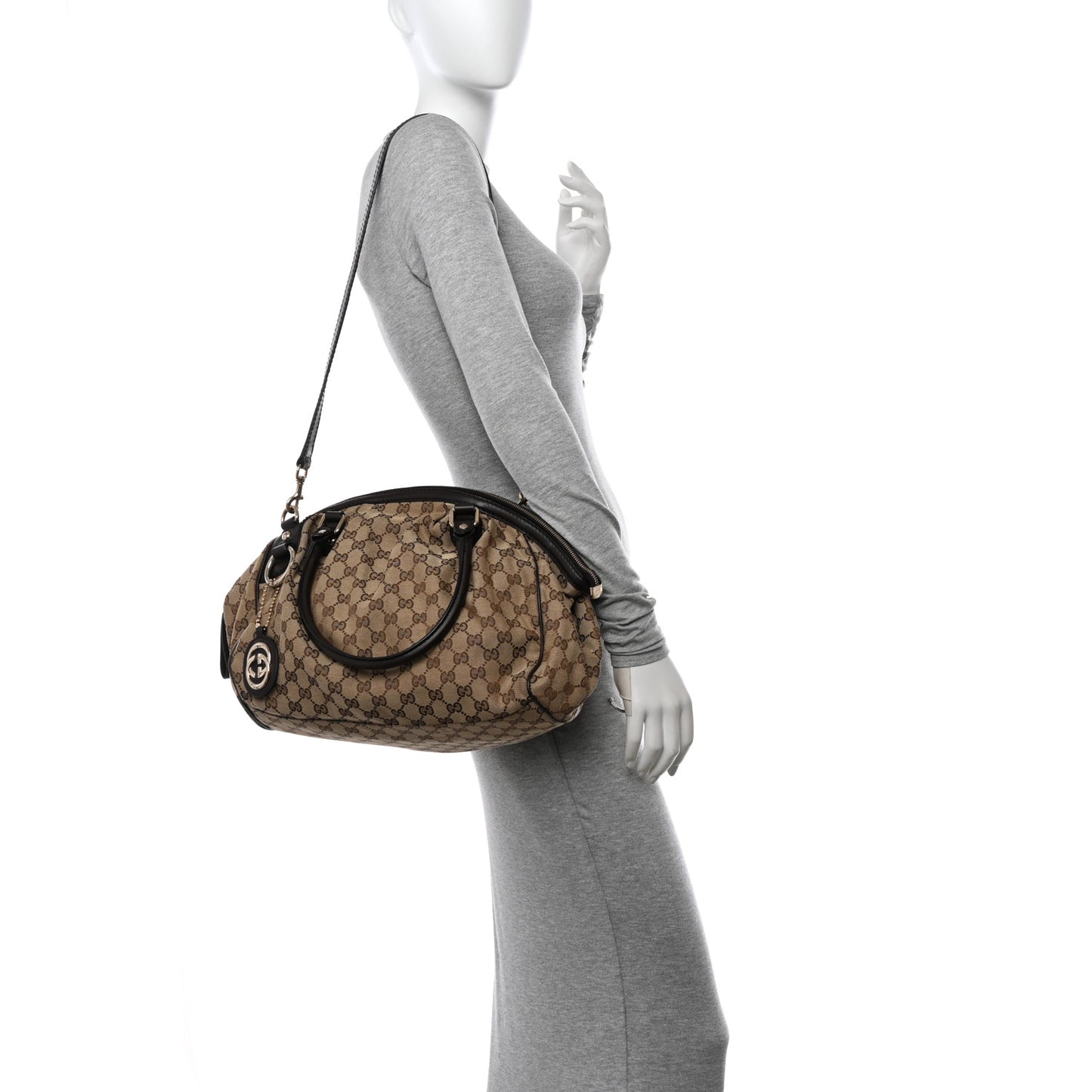 Monogram Medium Sukey Boston Bag Brown