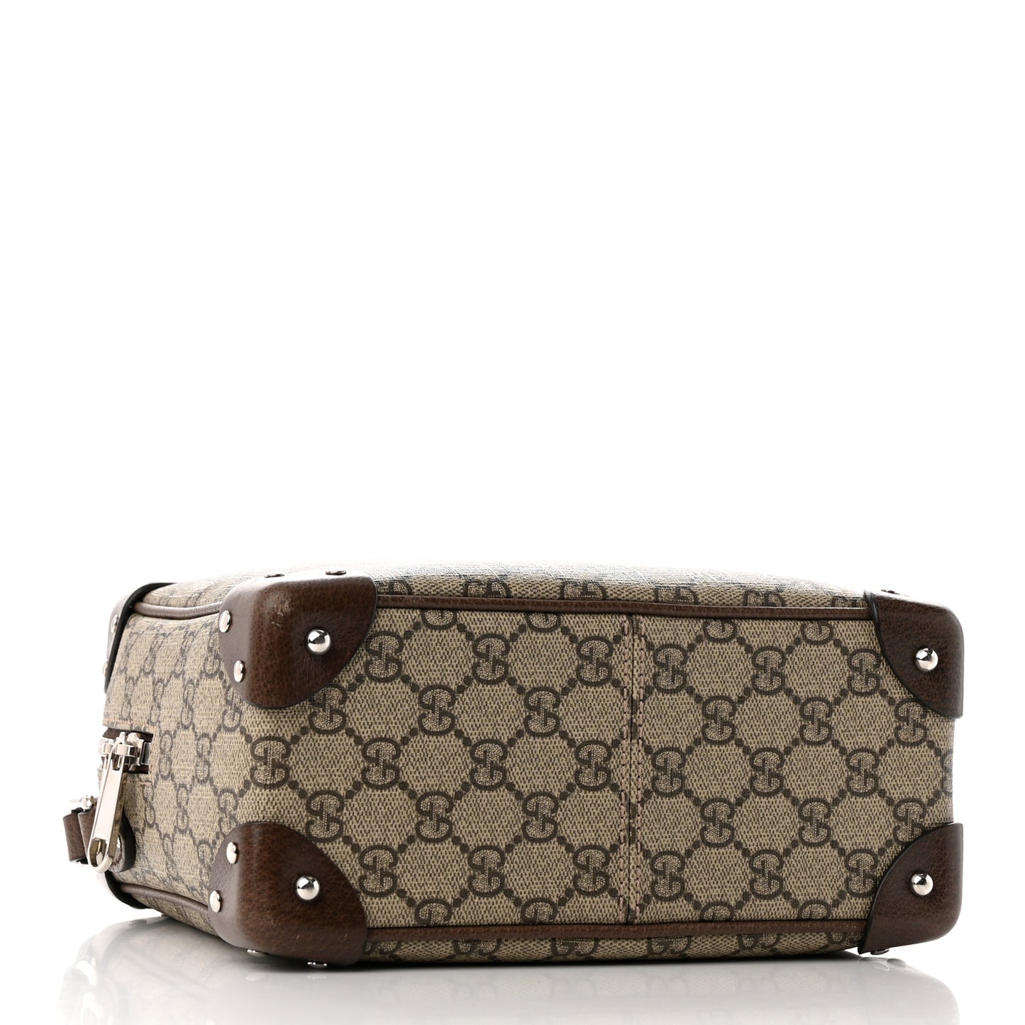 GG Supreme Monogram Textured Calfskin Square Messenger Bag Beige Ebony New Acero
