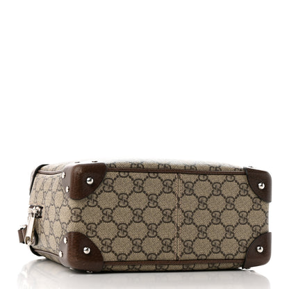 Gucci GG Supreme Monogram Textured Calfskin Square Messenger Bag Beige Ebony New Acero 4 of 11