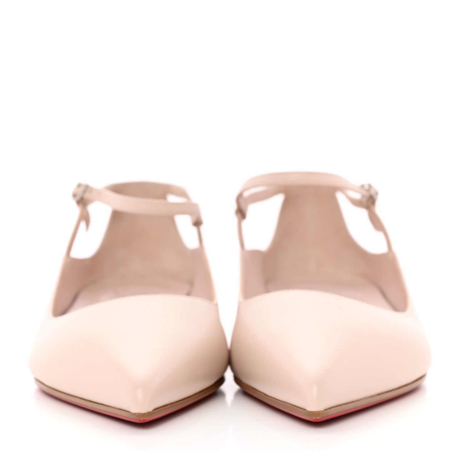 Nappa Conclusive Spike Ankle Strap Ballerina Flats 37 Leche