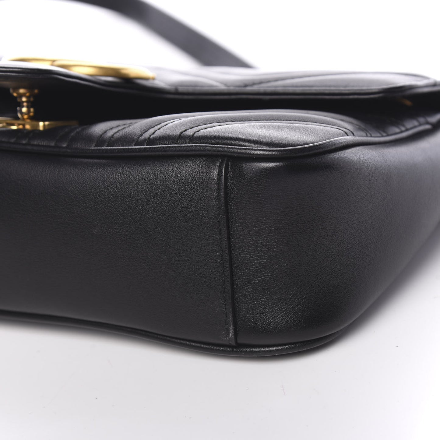 Calfskin Matelasse Small GG Marmont Shoulder Bag Black