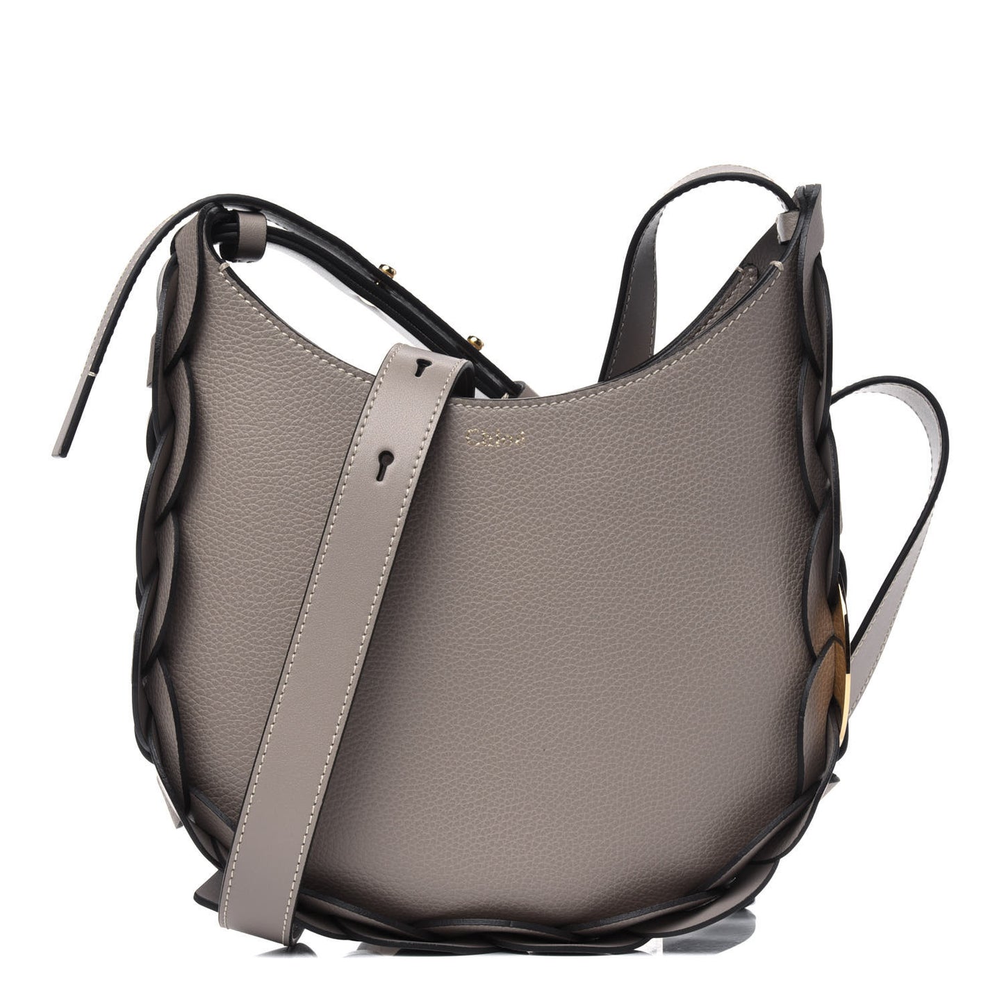 Small Grain Smooth Calfskin Small Darryl Hobo Motty Grey