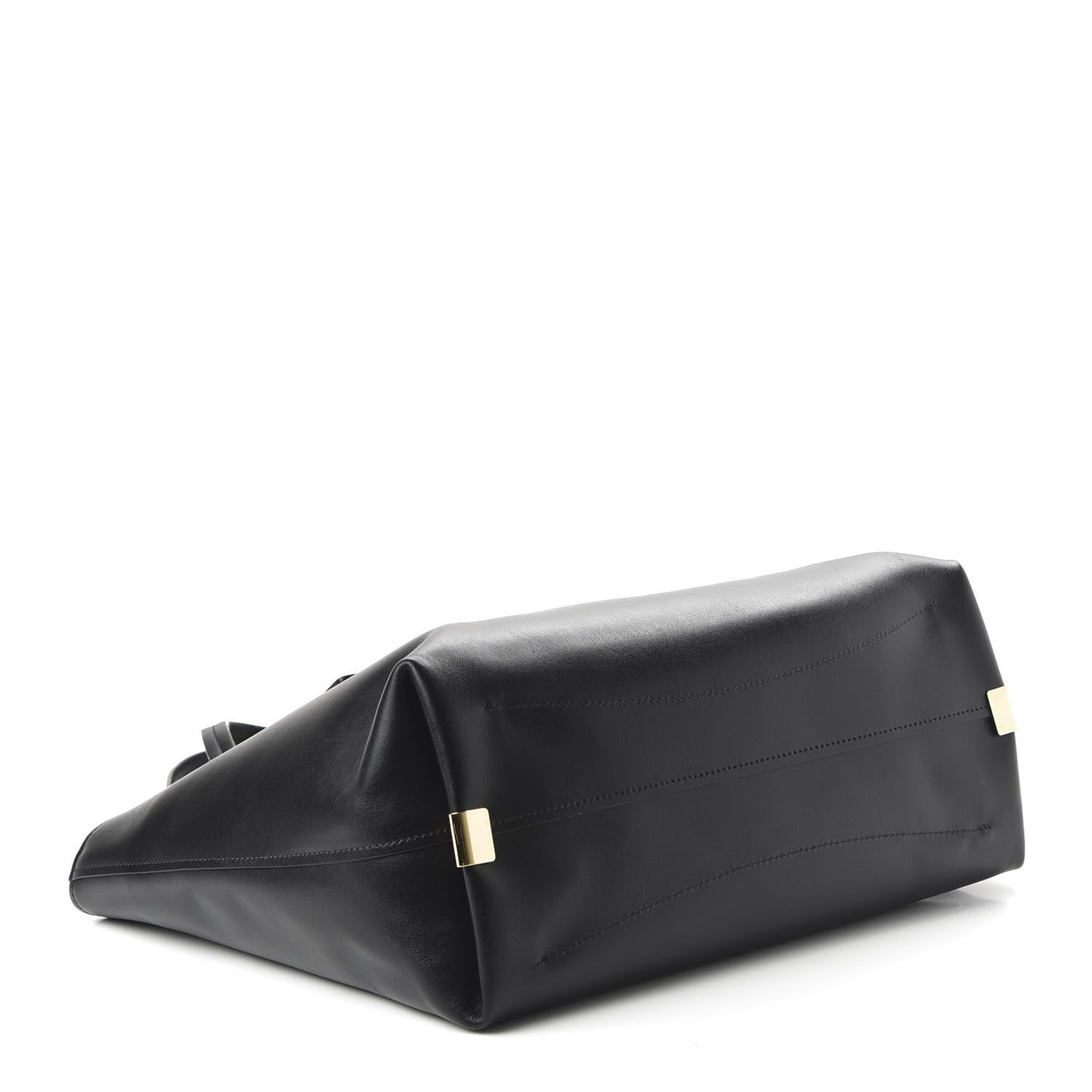 Shiny Calfskin Suede Medium C Zipped Tote Black