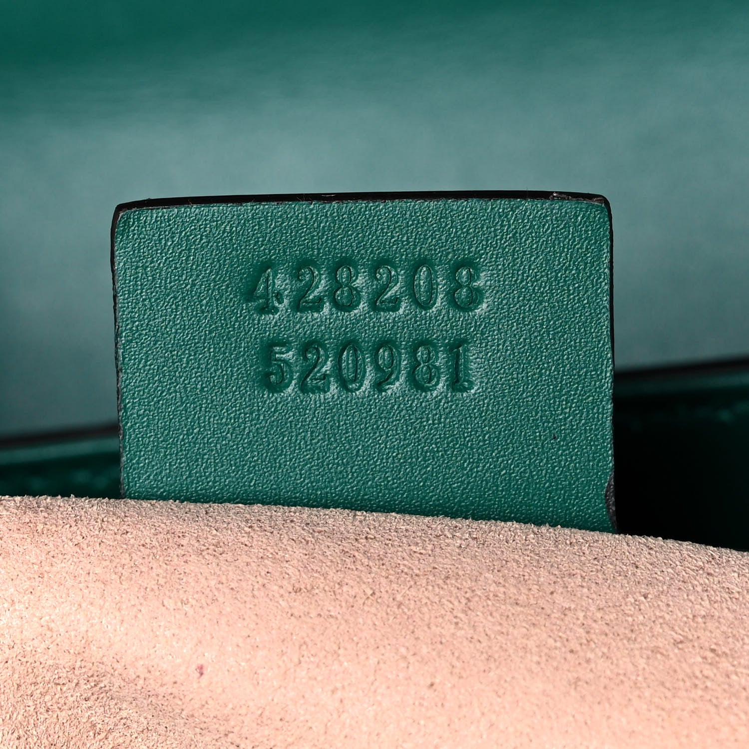 Gucci Guccissima Signature Medium Padlock Top Handle Bag Emerald 7 of 13