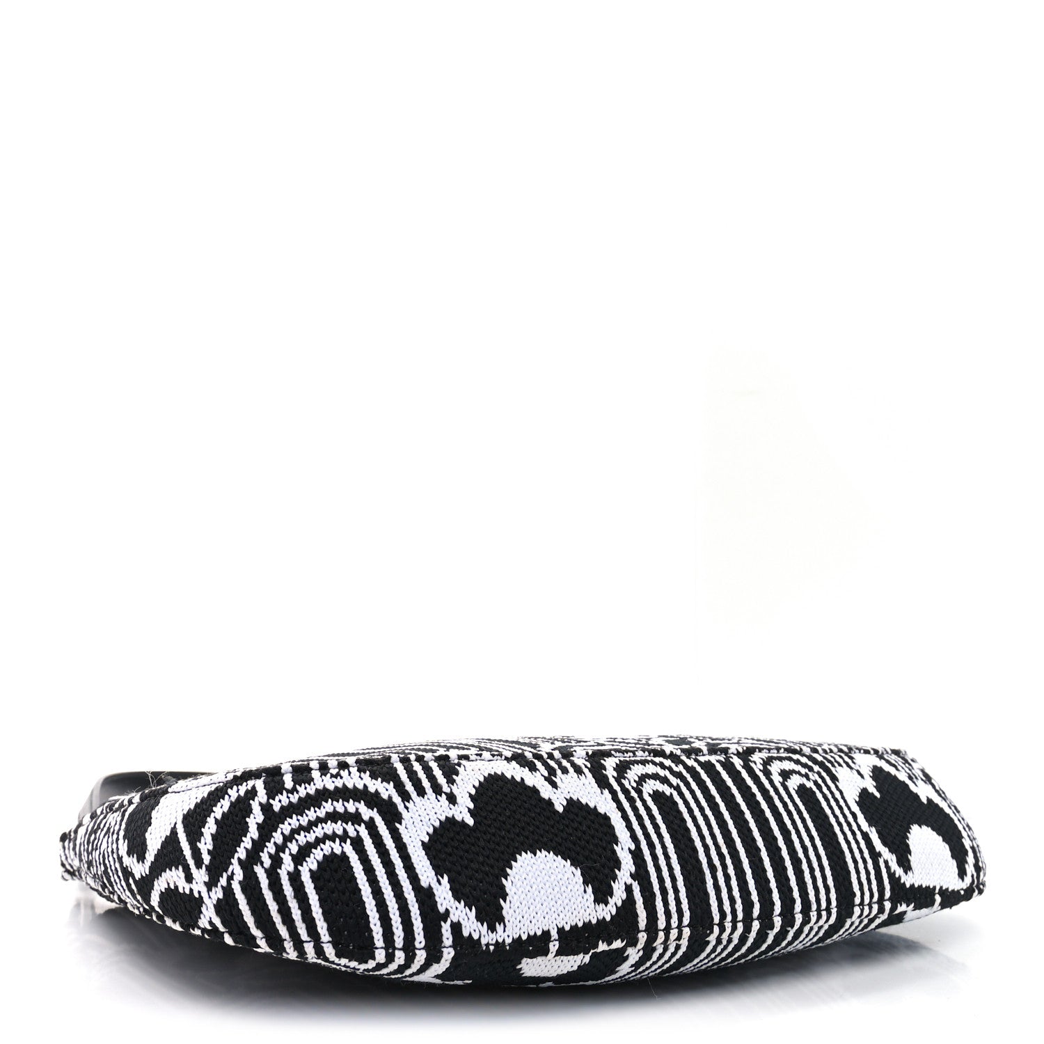 Prada Maglia Jacquard Cleo Shoulder Bag Black White 4 of 9