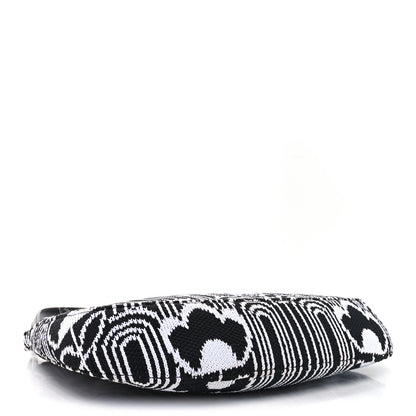 Prada Maglia Jacquard Cleo Shoulder Bag Black White 4 of 9