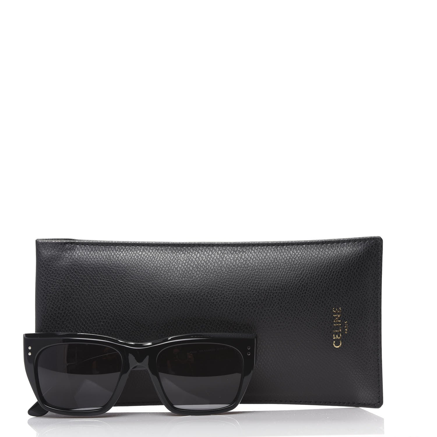 Celine Acetate Polarized Rectangular Sunglasses CL40082I Black 7 of 7