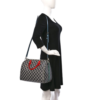 Louis Vuitton Damier Speedy Bandouliere 30 Black White 2 of 8
