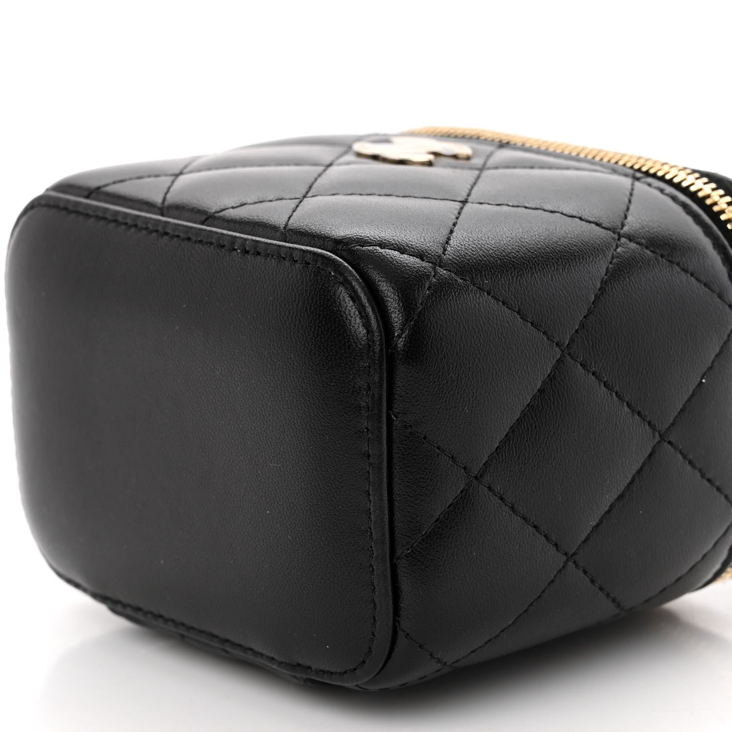 Chanel Lambskin Quilted My Chanel Lady Vanity Case With Chain Black 10 of 11