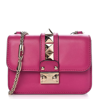 Valentino Garavani Vitello Mini Glam Lock Rockstud Flap Fuxia 1 of 6