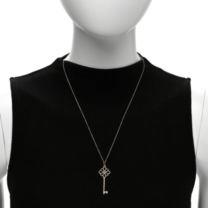 Tiffany 18K Yellow Gold Knot Key Pendant Necklace 2 of 6