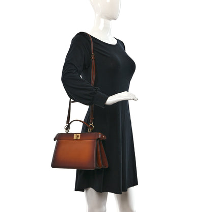 Fendi Vitello King Tamponato Medium Peekaboo I SEE U East West Satchel Cuoio 2 of 8