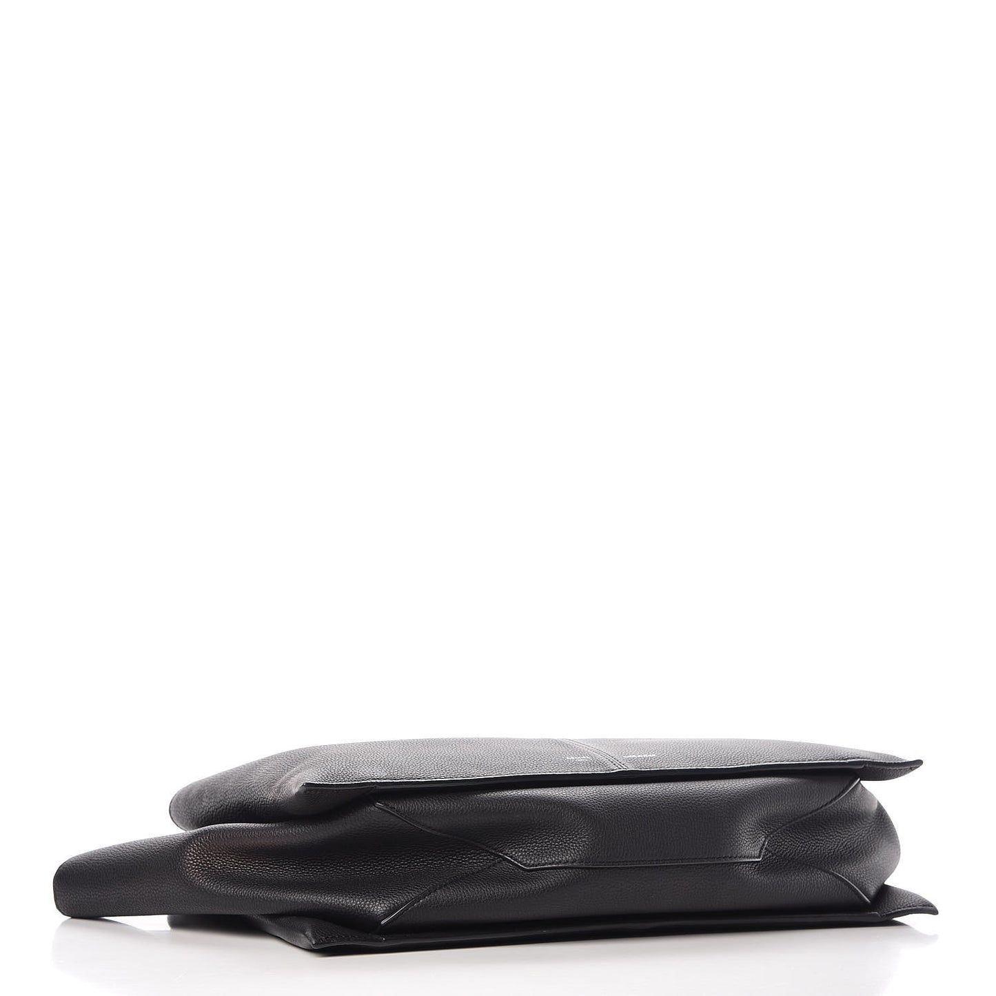 Baby Grained Calfskin Medium Tri-Fold Bag Black