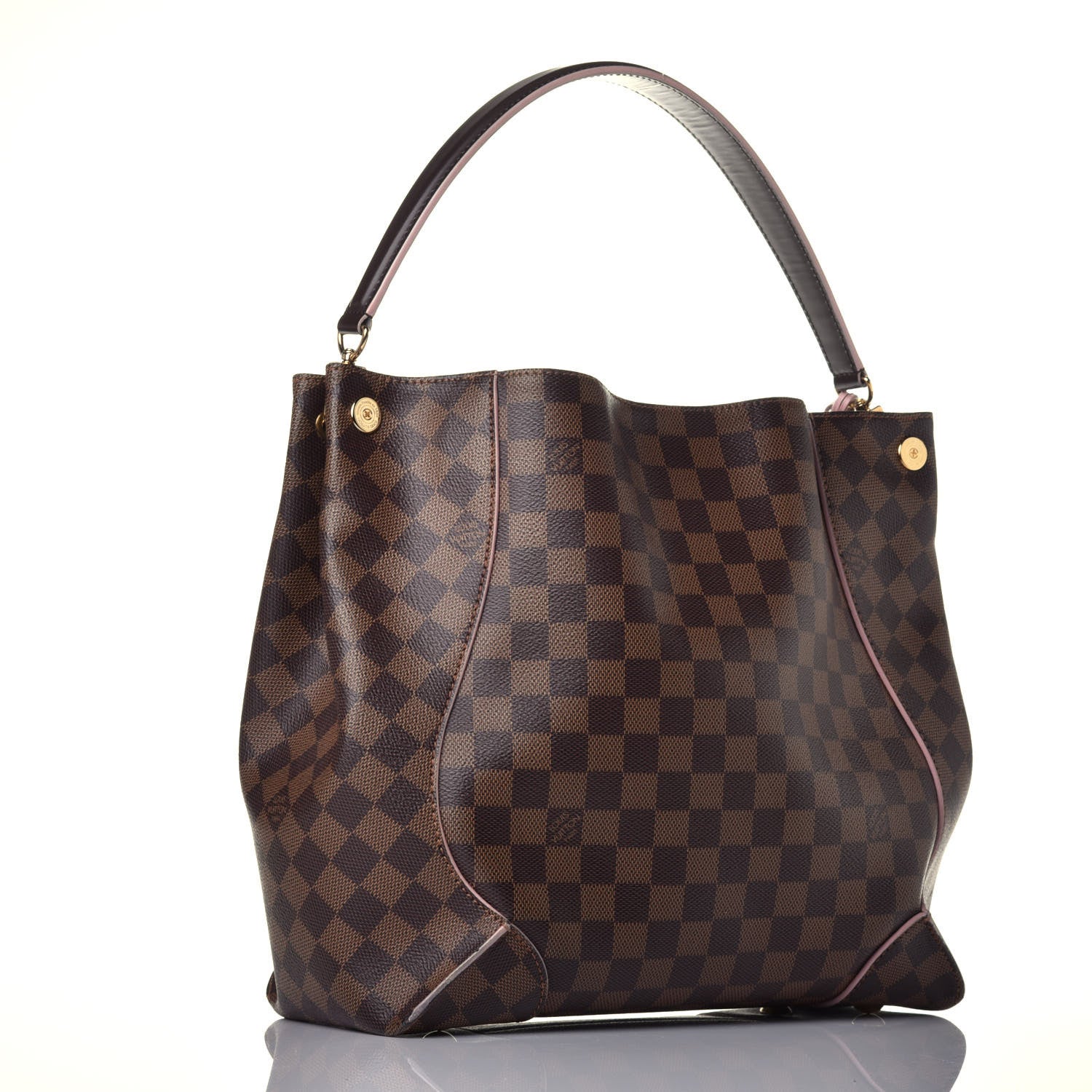 Louis Vuitton Damier Ebene Caissa Hobo Rose Ballerine 3 of 8