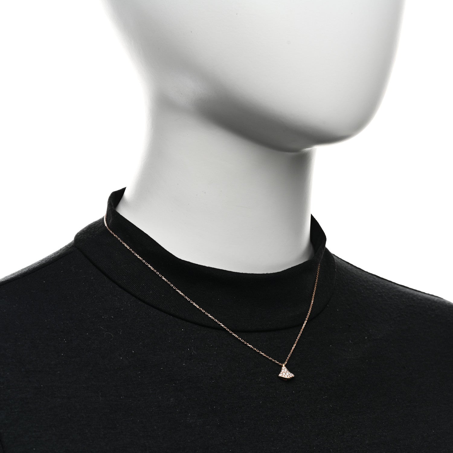 Bulgari 18K Rose Gold Diamond Divas' Dream Mini Pave Pendant Necklace 2 of 5