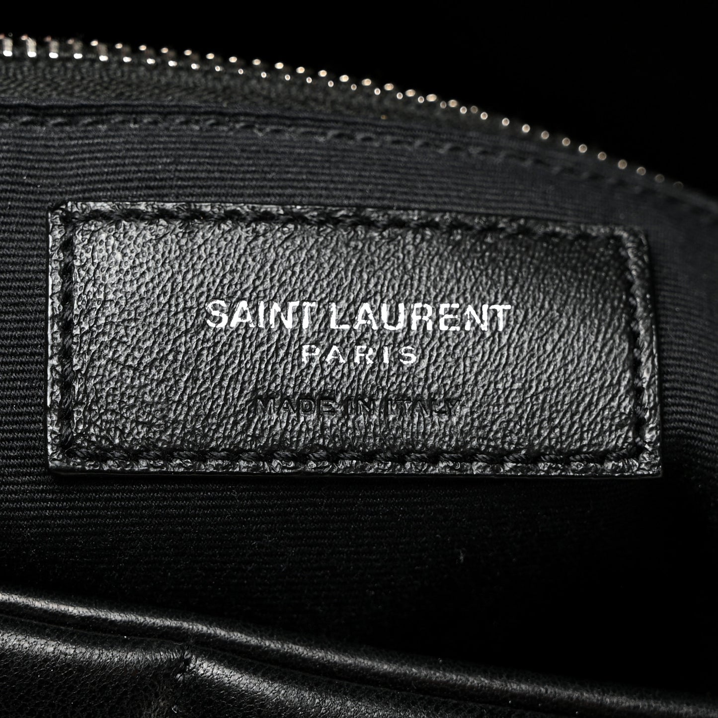 Lambskin Quilted Medium Loulou Puffer Monogram Chain Satchel Black