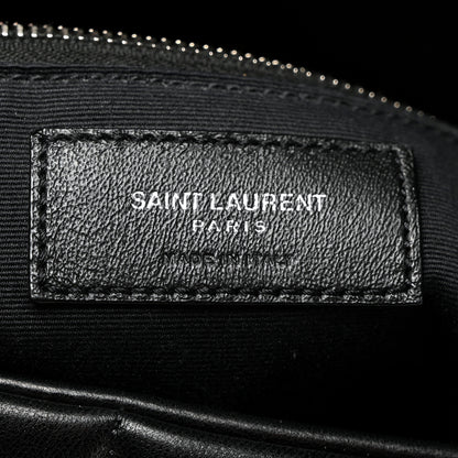 Saint Laurent Lambskin Quilted Medium Loulou Puffer Monogram Chain Satchel Black 5 of 10