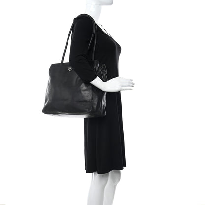 Prada Soft Calfskin Tote Black 2 of 10