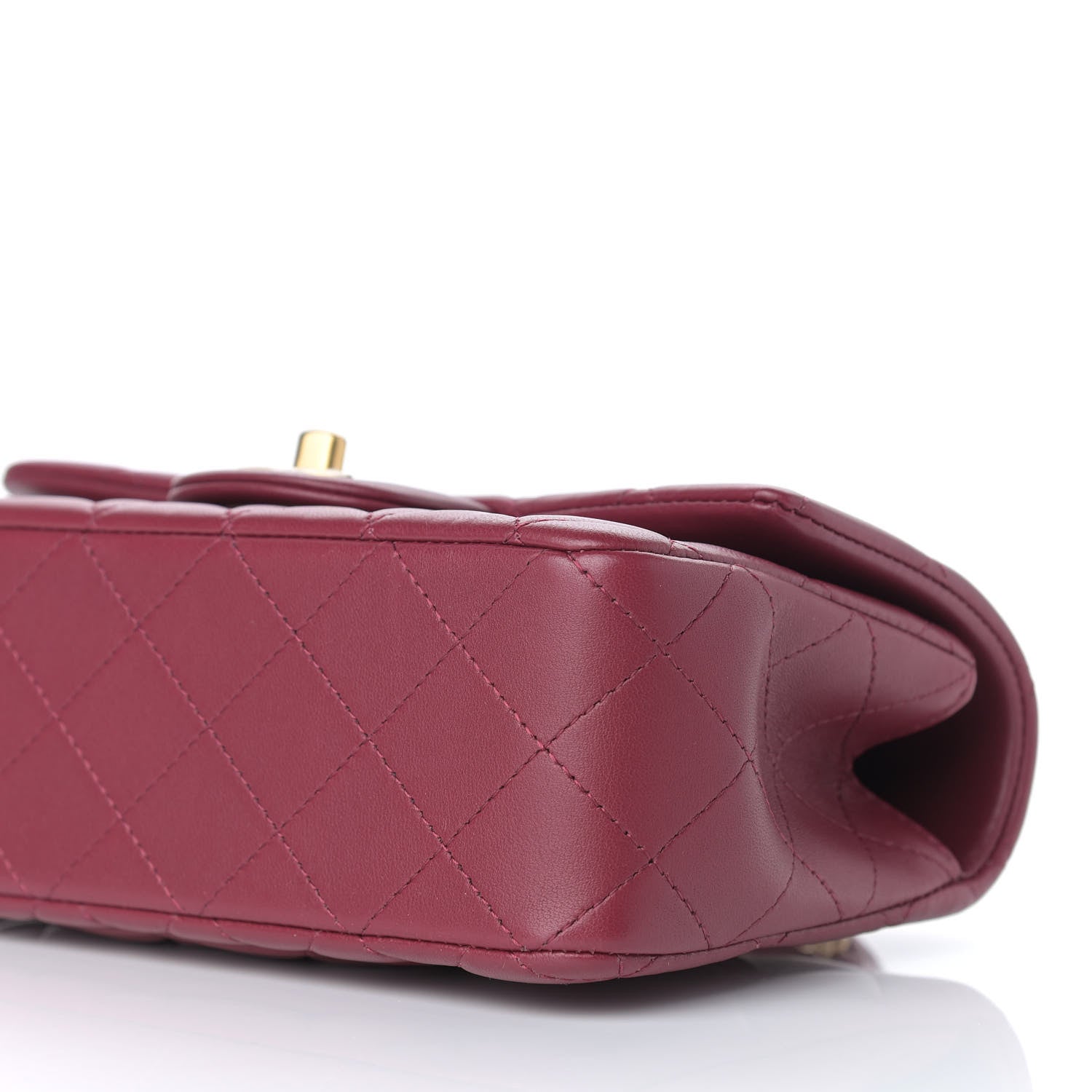 Chanel Lambskin Quilted Mini Top Handle Rectangular Flap Burgundy 8 of 8