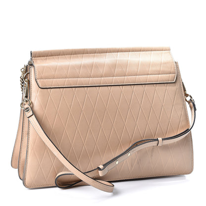 Chloe Calfskin Diamond Embossed Medium Faye Shoulder Bag Beige 2 of 9