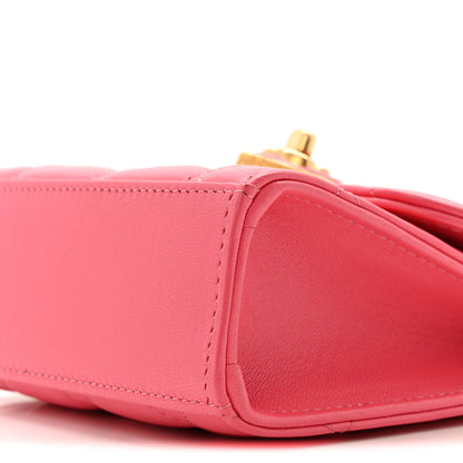 Chanel Lambskin Plexiglass Quilted Coco Love Clutch With Chain Pink 11 of 16