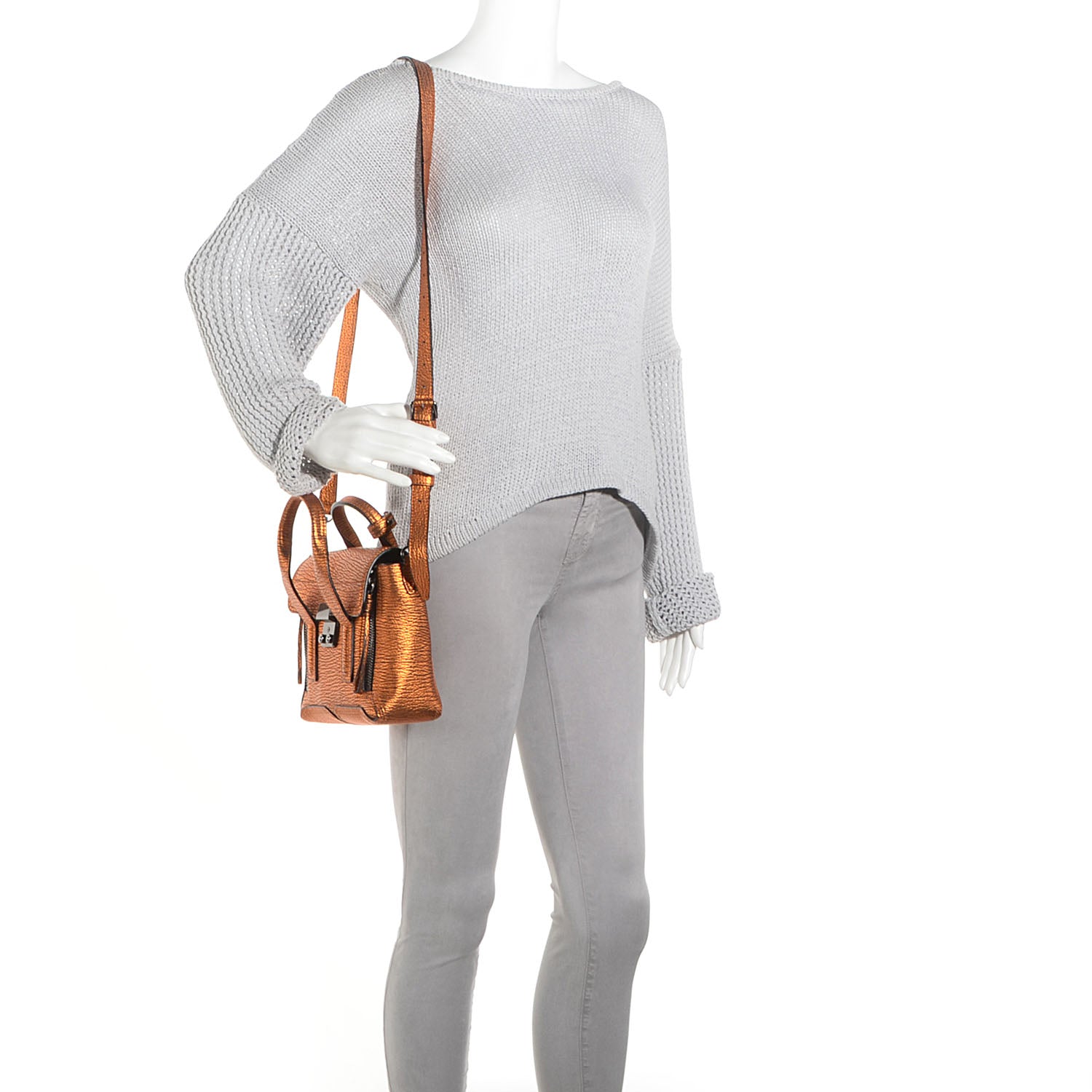 3.1 Phillip Lim 3.1 Metallic Leather Mini Pashli Satchel Copper 2 of 10