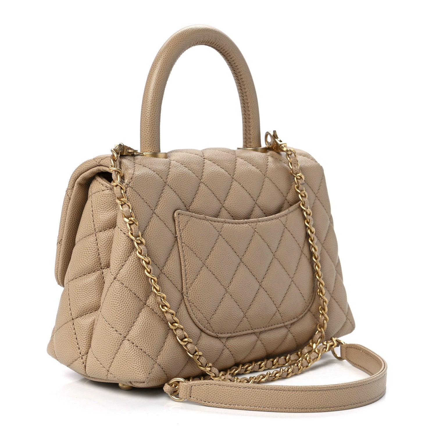 Chanel Caviar Quilted Mini Coco Handle Flap Beige 2 of 11
